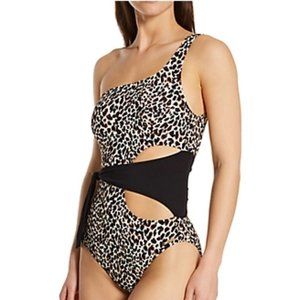 Vince Camuto Tanzania Cheetah One Shoulder One Piece Swimsuit 12